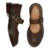 Półbuty Dr. Martens MARY JANE FLOWER Dark Brown Crazy Horse 42391200